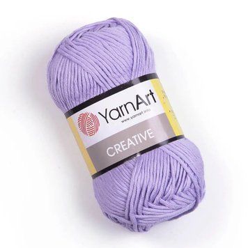 Пряжа YARNART 100% бавовна 50 г, довжина мотка 85 м, призначення для в'язання, артикул 681349, колір бузковий, номер кольору 245 681349-58244 фото