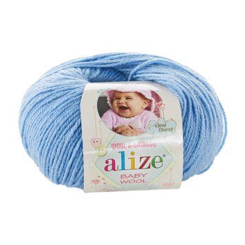 Пряжа Alize 50 г 175 м акрил вовна бамбук Бебі Вул 000191 блакитний темний 40 000191-56850 фото