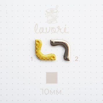 Кутик декоративний захисний металевий BURAK TOKA для сумок 22x22 мм нікель 2043 2043-51287 фото