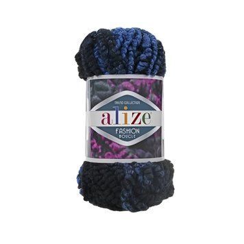 Пряжа Alize 100 г, 35 м, букле, 25% вовна, 70% акрил, 5% поліамід, призначена для в'язання, артикул: 000258, колір: синьо-чорний меланж, номер кольору: 5569 000258-42189 фото